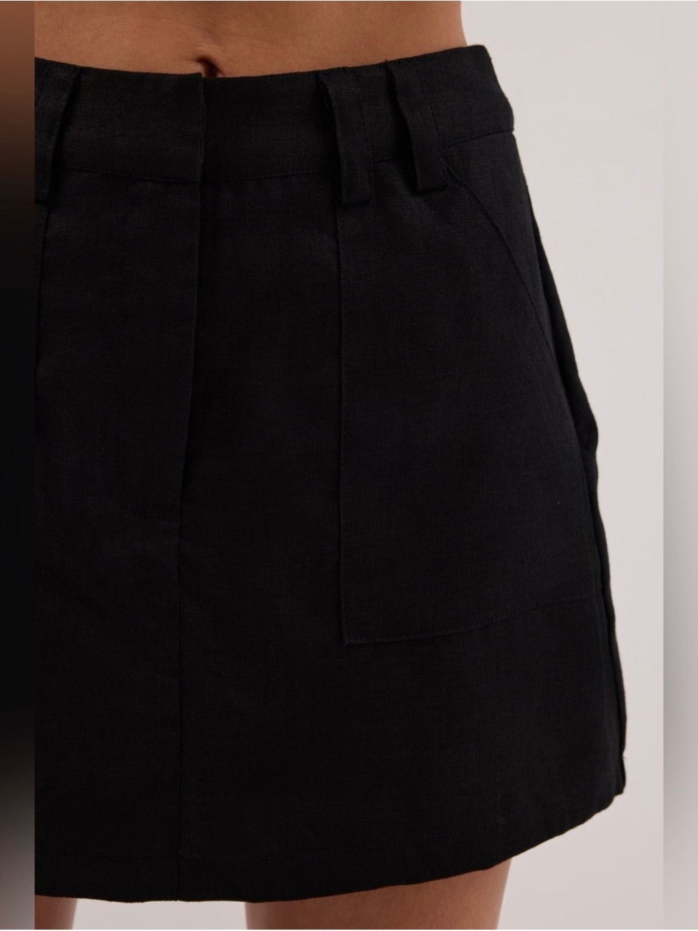 DISSH Black Mini Skort 100% Linen
